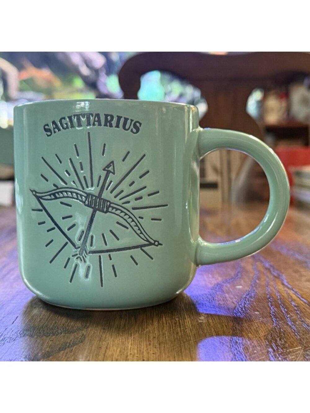Wild Sage Sagittarius Zodiac Mug Teal 14oz Ceramic Horoscope Coffee Cup